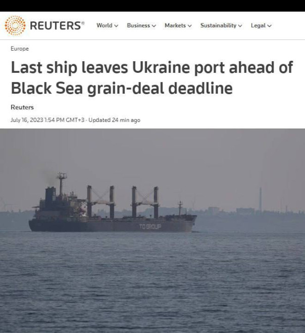 Последнее судно покинуло порт Одессы перед завершением зерновой сделки