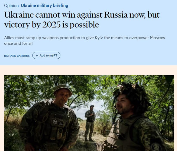 Financial Times: «победа» Украины переносится на 2025 год.