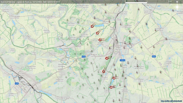 Обстановка на Бахмутском (Артемовском) направлении и на Левобережье Днепра на 15 декабря