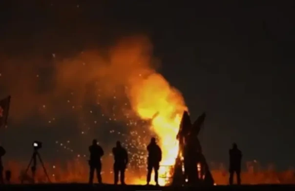 Украинские террористы «Азов» провели бесовский ритуал