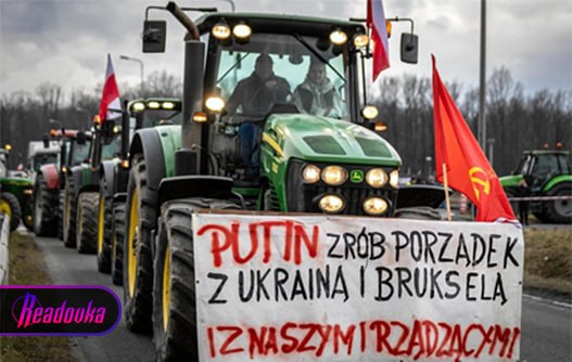 Польская полиция задержала фермера за плакат на тракторе, в котором он призвал Владимира Путина разобраться с Украиной и Европой