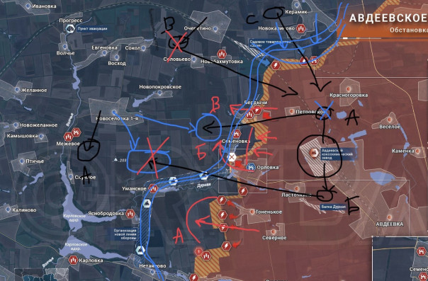 Операция по взлому обороны ВСУ западнее Авдеевки
