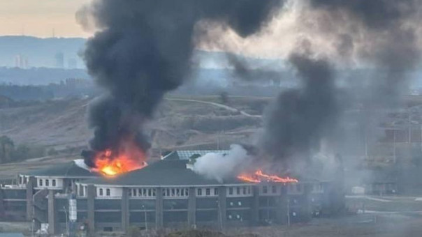 Появились фото последствий удара дрона по университету спецназа в Чечне