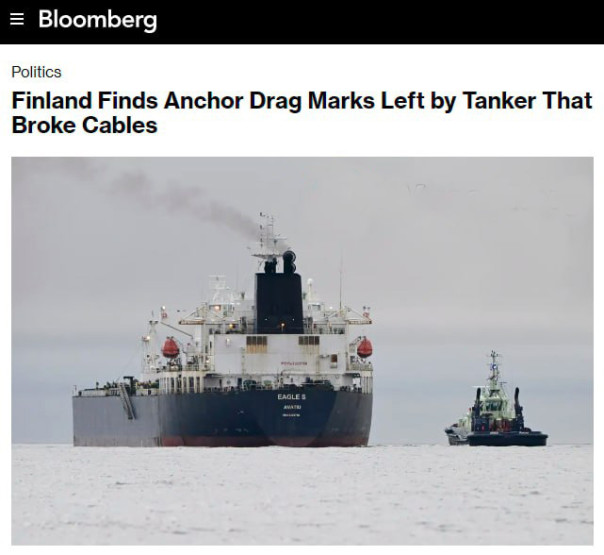 Финляндия вышла на виновного в обрезании кабеля — Bloomberg