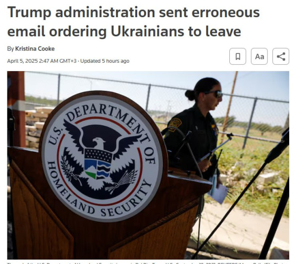 Бежавшие в США украинцы получают электронные письма с требованиями уехать — Reuters