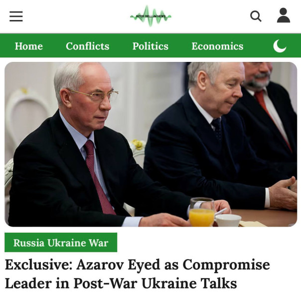 Николай Азаров, премьер-министр Украины 2010-2014 гг.,рассматривается как лидер компромисса на переговорах по послевоенной Украине.