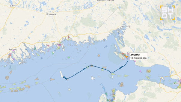 Атакованный эстонскими военными корабль JAGUAR с российским экипажем прибыл в Приморск.