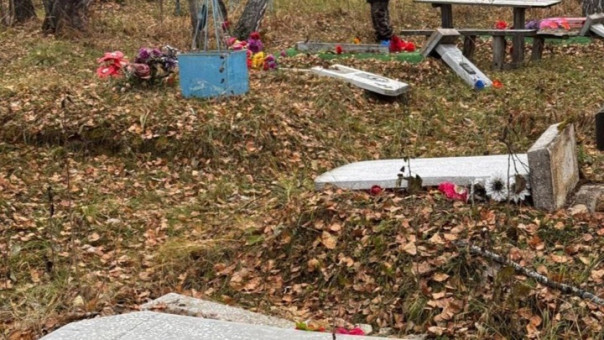 В Новосибирской области подростки повредили более 80 надгробий на кладбище