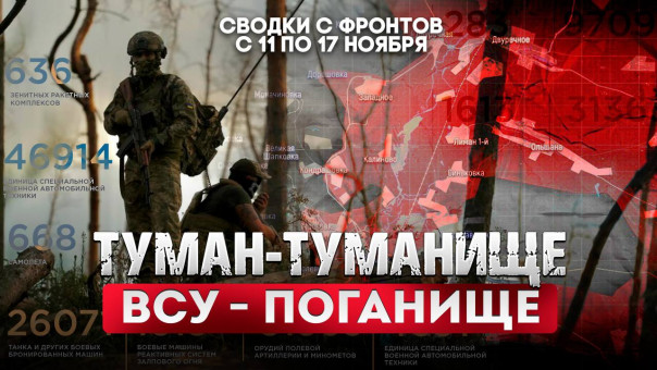 Туман - туманище, ВСУ - поганище. Большая фронтовая сводка 11-17 ноября 2025 года