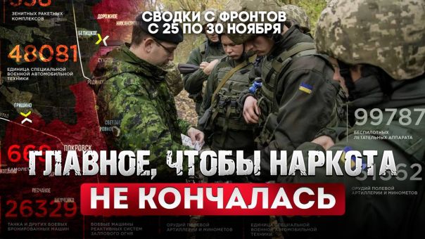 Больной мозг ВСУ: главное, чтобы наркота не кончалась. Большая фронтовая сводка 25-30 ноября 2025 года