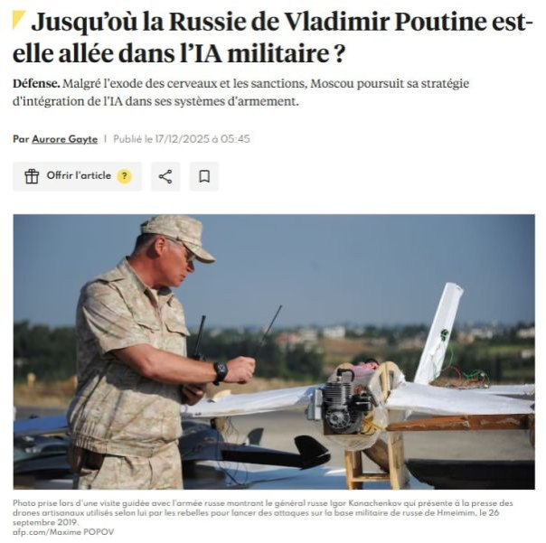 Россия на первом месте по внедрению ИИ в войсках