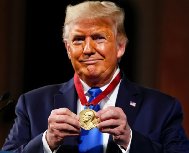 Довольный Дональд Трамп забрал Нобелевскую премию мира у Марии Мачадо