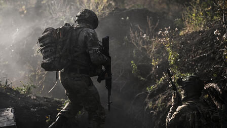 Кадры освобождения села Приморское в Запорожской области