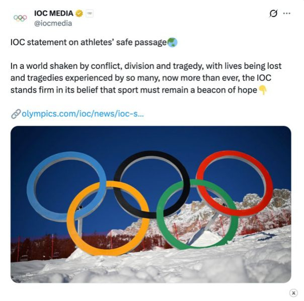 МОК: Санкции против спортсменов из Израиля и США вводить нельзя