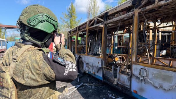 Семь автобусов уничтожены при ударе дрона ВСУ по Донецку