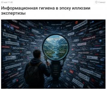 Информационная гигиена в эпоху иллюзии экспертизы