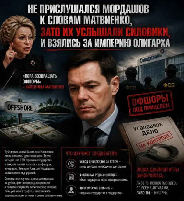 Не прислушался Мордашов к словам Матвиенко, зато их услышали силовики