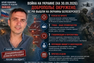 Война на Украине (на 30.09.2026): Доброполье окружено, ВС РФ вышли на окраины Белозерского