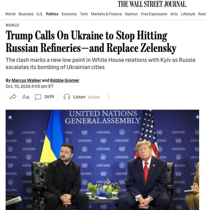 Отношения Трампа и Зеленского достигли худшего уровня со времён их скандальной перепалки в Белом доме в феврале 2025 года, отмечает The Wall Street Journal.