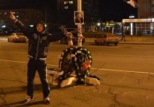 В центре Черкасс установлена виселица для инакомыслящих