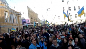 Шествие евромайдана в Харькове  9.3.2014